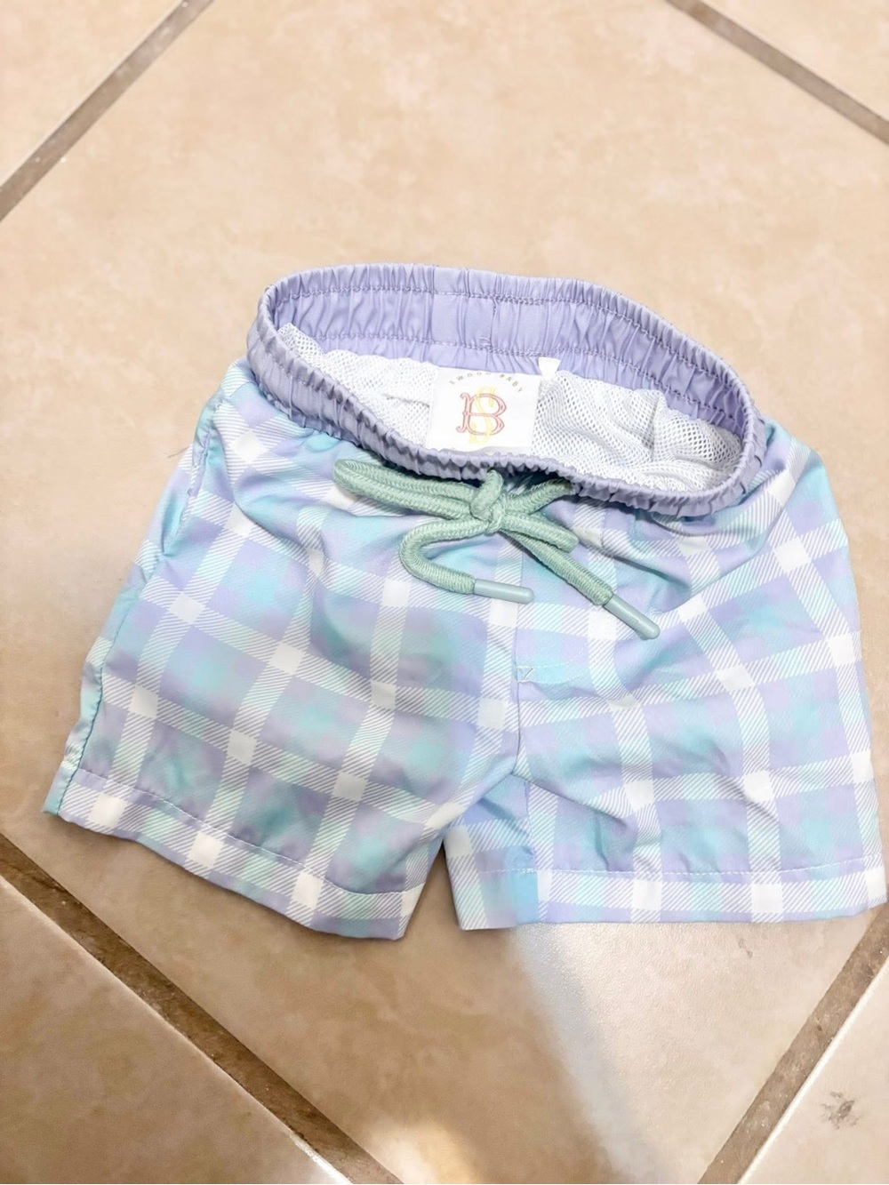 Swoon Baby Gingham swim trunks